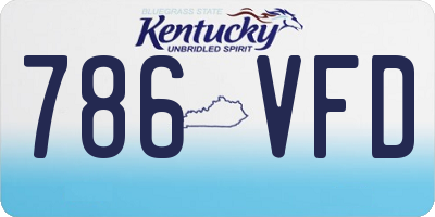 KY license plate 786VFD
