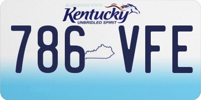 KY license plate 786VFE