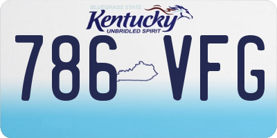 KY license plate 786VFG