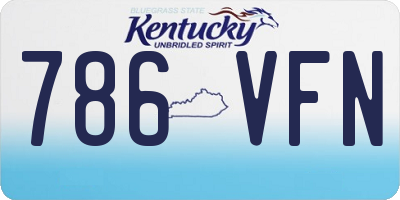KY license plate 786VFN