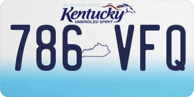 KY license plate 786VFQ