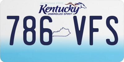 KY license plate 786VFS