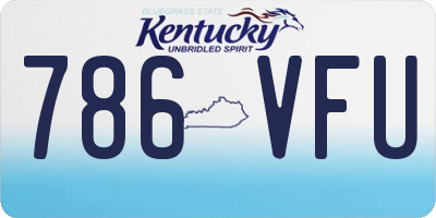 KY license plate 786VFU