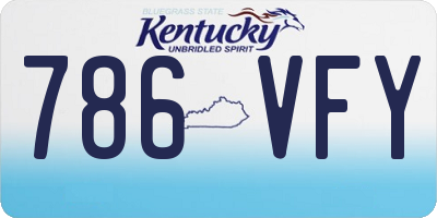 KY license plate 786VFY