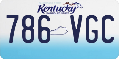 KY license plate 786VGC