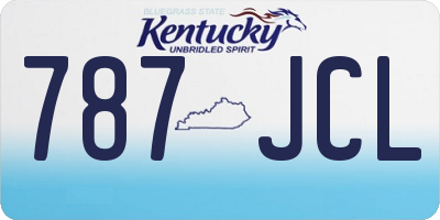 KY license plate 787JCL