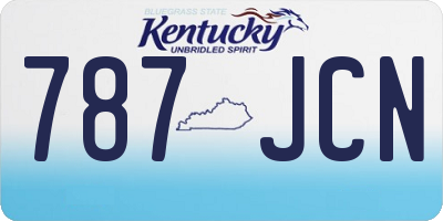 KY license plate 787JCN