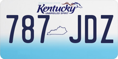 KY license plate 787JDZ