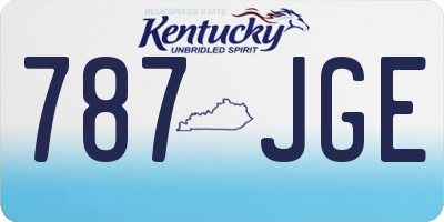 KY license plate 787JGE