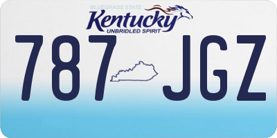 KY license plate 787JGZ