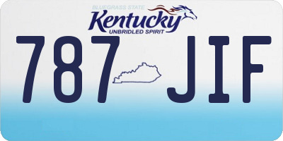 KY license plate 787JIF