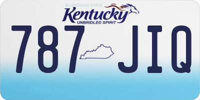 KY license plate 787JIQ