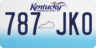 KY license plate 787JKO