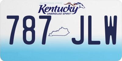 KY license plate 787JLW
