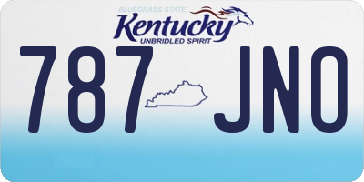 KY license plate 787JNO