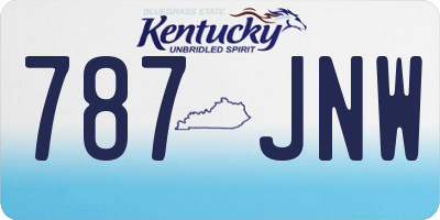 KY license plate 787JNW