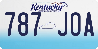 KY license plate 787JOA