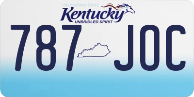 KY license plate 787JOC