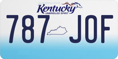 KY license plate 787JOF