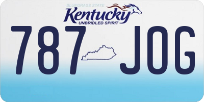 KY license plate 787JOG