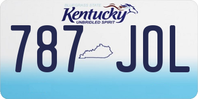 KY license plate 787JOL