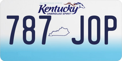 KY license plate 787JOP