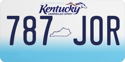 KY license plate 787JOR