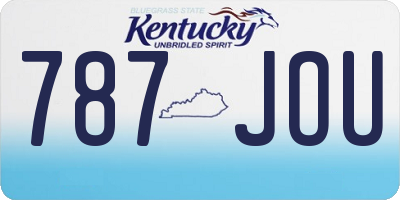 KY license plate 787JOU