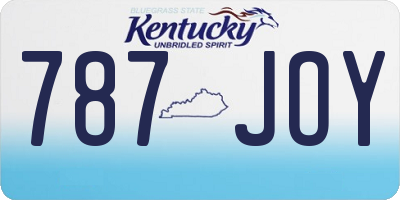 KY license plate 787JOY