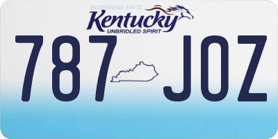 KY license plate 787JOZ