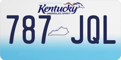 KY license plate 787JQL