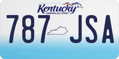 KY license plate 787JSA