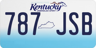 KY license plate 787JSB