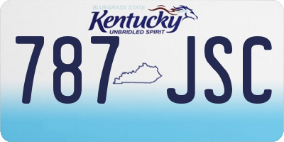 KY license plate 787JSC