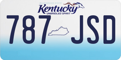 KY license plate 787JSD