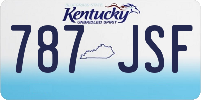 KY license plate 787JSF