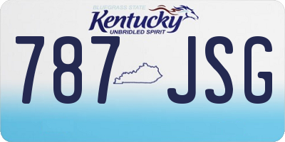 KY license plate 787JSG