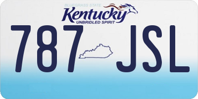 KY license plate 787JSL