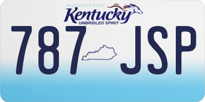 KY license plate 787JSP