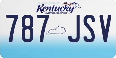 KY license plate 787JSV