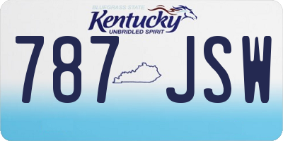 KY license plate 787JSW