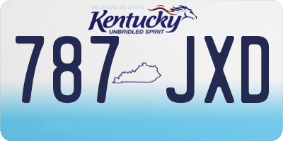 KY license plate 787JXD