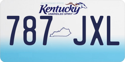 KY license plate 787JXL