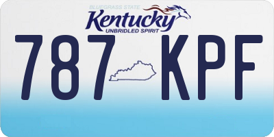 KY license plate 787KPF