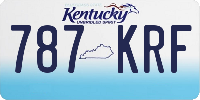 KY license plate 787KRF