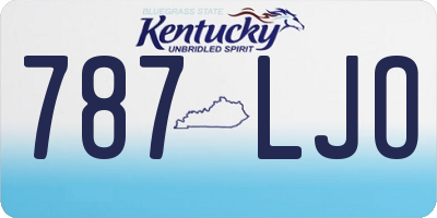 KY license plate 787LJO