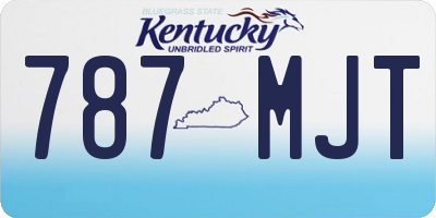 KY license plate 787MJT