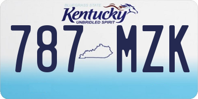 KY license plate 787MZK