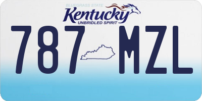 KY license plate 787MZL