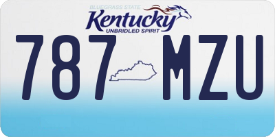 KY license plate 787MZU
